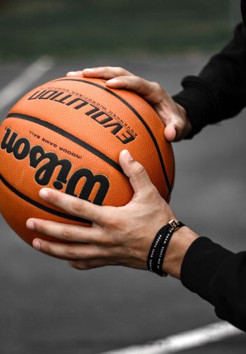 basketball, ball, hands, man, sport Wallpaper 1640x2360