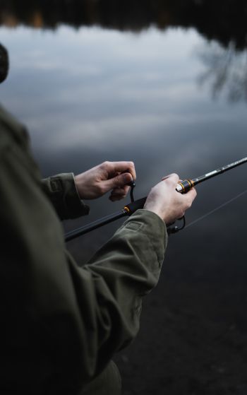 fishing, lake, fishing rod, hobby Wallpaper 1752x2800