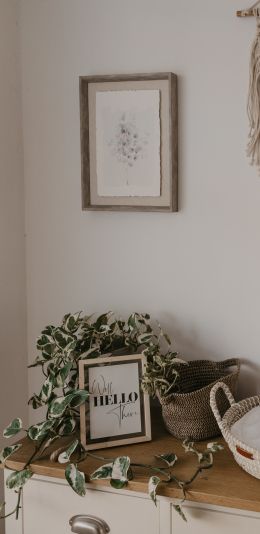 interior, frame, plants, hippie Wallpaper 1440x2960