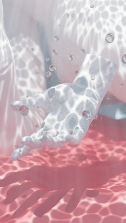 hand, sculpture, water Wallpaper 640x1136