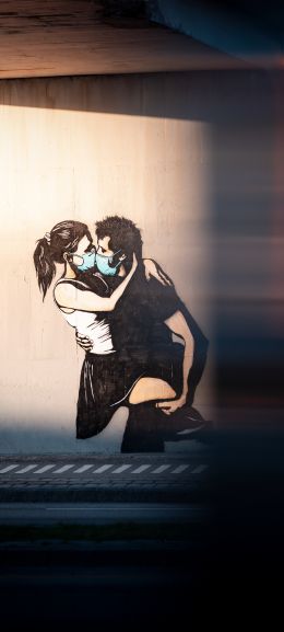 love, art, mask, protection Wallpaper 1440x3200