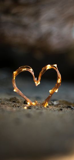 love, heart, lights Wallpaper 1080x2340