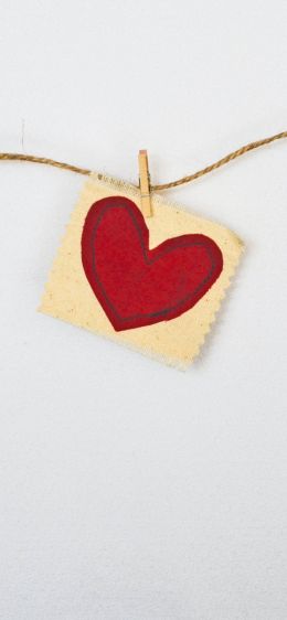 heart, postcard, love, thread, Wallpaper 828x1792