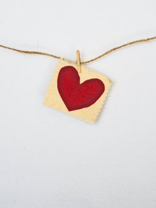 heart, postcard, love, thread, Wallpaper 1536x2048
