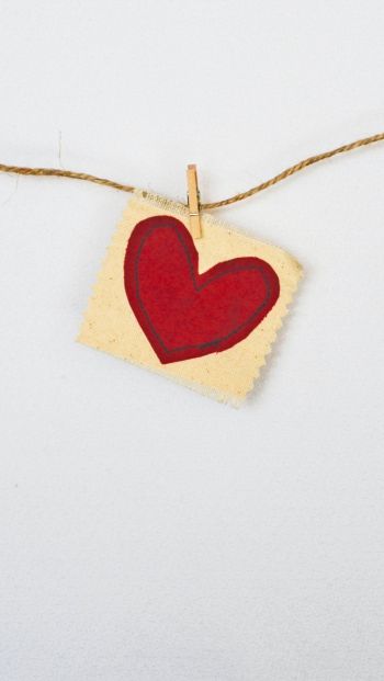 heart, postcard, love, thread, Wallpaper 640x1136