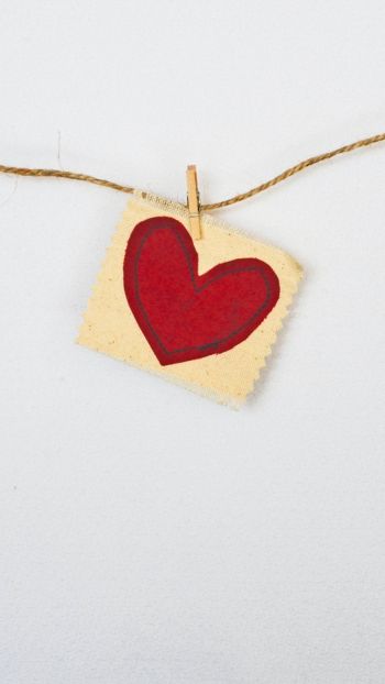 heart, postcard, love, thread, Wallpaper 720x1280