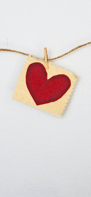 heart, postcard, love, thread, Wallpaper 828x1792