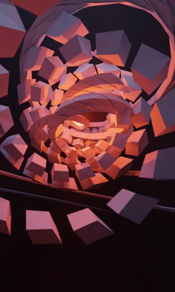 spiral, pink, black background Wallpaper 1200x2000