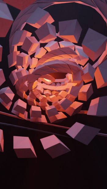 spiral, pink, black background Wallpaper 640x1136