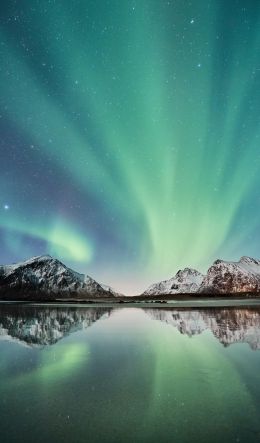 northern lights, mountains, lake Wallpaper 600x1024