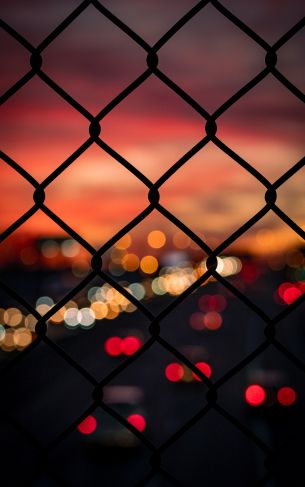 lattice, sunset, city lights Wallpaper 1752x2800