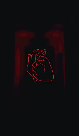 Обои 600x1024 сердце, красный, очертание