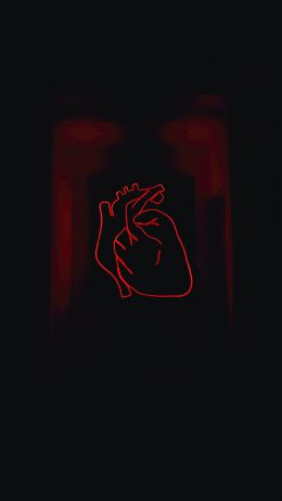 heart, red, outline Wallpaper 2268x4032
