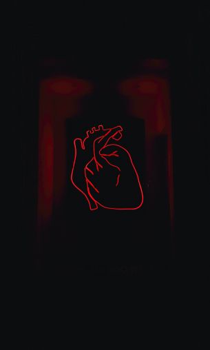 heart, red, outline Wallpaper 1200x2000