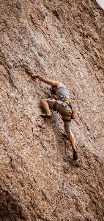 climber, man, mountains Wallpaper 1440x3040