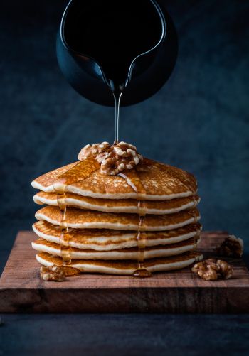 pancakes, honey, nuts Wallpaper 1668x2388