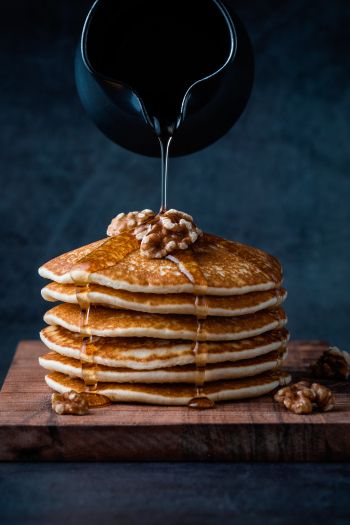 pancakes, honey, nuts Wallpaper 640x960