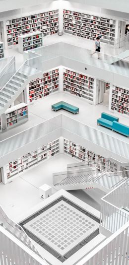 Stuttgart City Library, Stuttgart, Germany Wallpaper 1080x2220