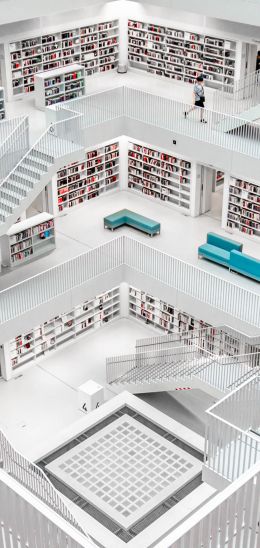 Stuttgart City Library, Stuttgart, Germany Wallpaper 1080x2280