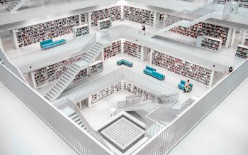 Обои 2560x1600 Городская библиотека Штутгарта, Штутгарт, Германия