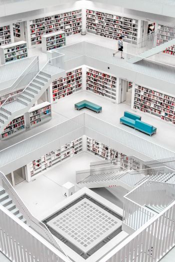 Обои 640x960 Городская библиотека Штутгарта, Штутгарт, Германия