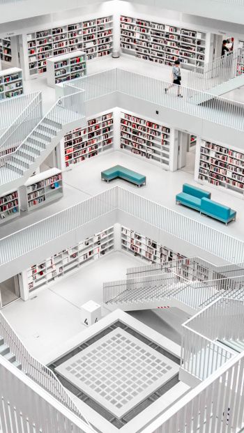 Обои 640x1136 Городская библиотека Штутгарта, Штутгарт, Германия