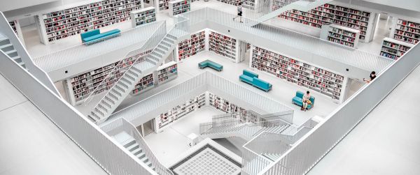 Stuttgart City Library, Stuttgart, Germany Wallpaper 3440x1440