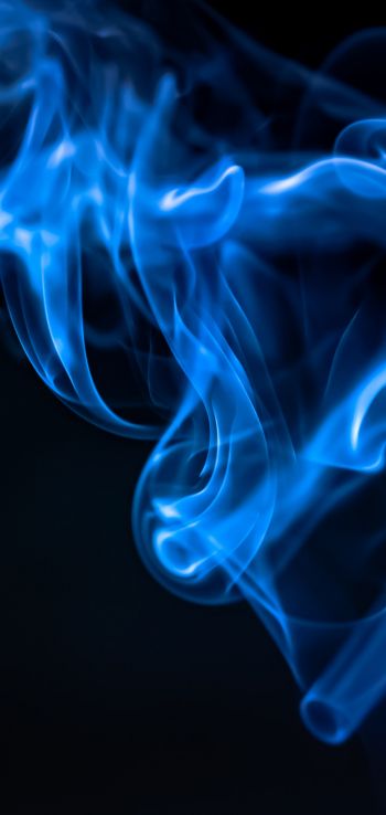 blue smoke, outlines Wallpaper 1080x2280