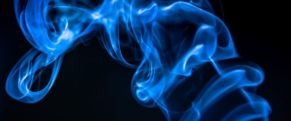 blue smoke, outlines Wallpaper 3440x1440