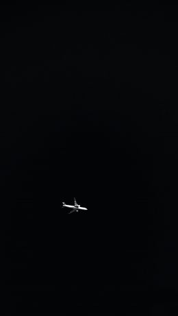 plane, night, black background Wallpaper 640x1136