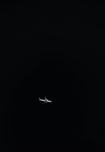 plane, night, black background Wallpaper 1640x2360