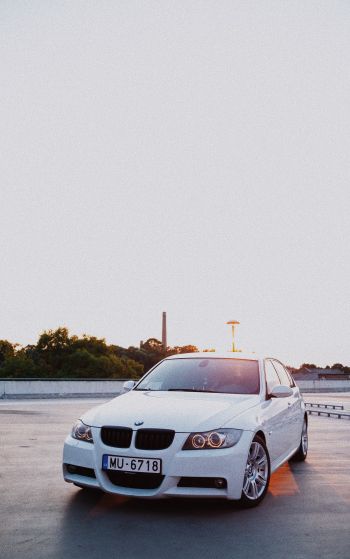 BMW, white car Wallpaper 1752x2800