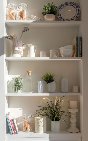 interior, plants, shelf Wallpaper 1200x1920