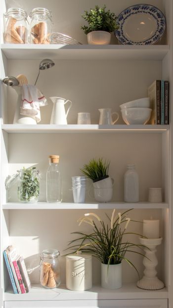 interior, plants, shelf Wallpaper 640x1136