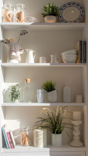 interior, plants, shelf Wallpaper 750x1334