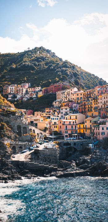 Cinque Terre, Spice, Italy Wallpaper 1440x2960