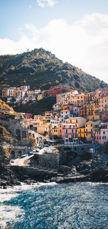Cinque Terre, Spice, Italy Wallpaper 1080x2280