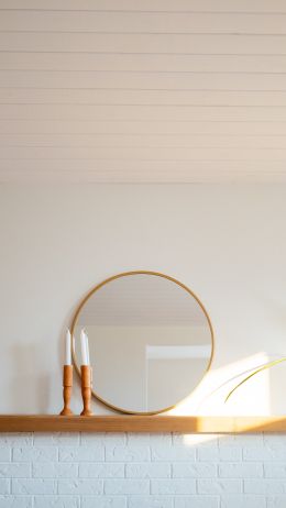 mirror, light, interior Wallpaper 750x1334