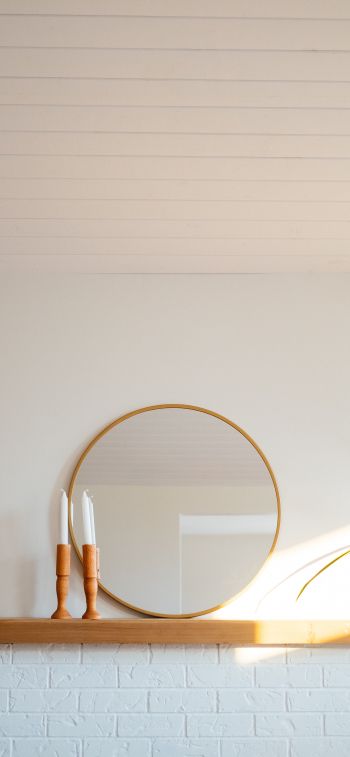 mirror, light, interior Wallpaper 828x1792