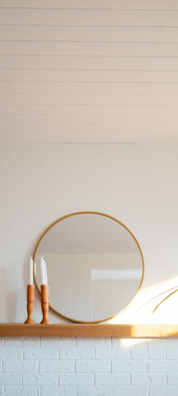 mirror, light, interior Wallpaper 1440x3200