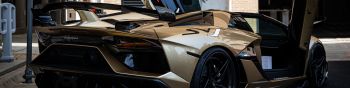Обои 1590x400 Lamborghini Aventador SVJ Roadster, спортивная машина