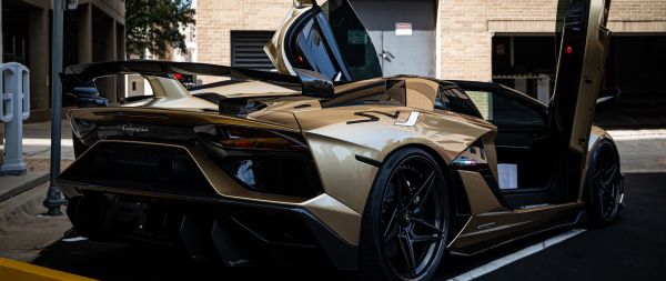 Lamborghini Aventador SVJ Roadster, sports car Wallpaper 2560x1080