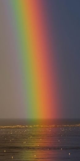 rainbow, sea, water, sky Wallpaper 720x1440