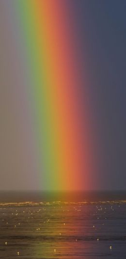 rainbow, sea, water, sky Wallpaper 1080x2220