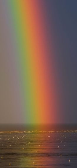 rainbow, sea, water, sky Wallpaper 1080x2340