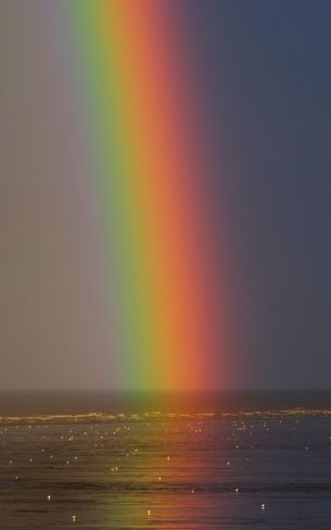 rainbow, sea, water, sky Wallpaper 800x1280