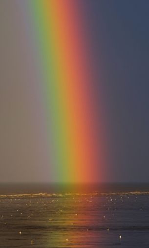 rainbow, sea, water, sky Wallpaper 1200x2000