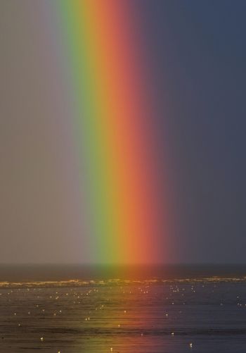 rainbow, sea, water, sky Wallpaper 1668x2388