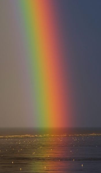 rainbow, sea, water, sky Wallpaper 600x1024