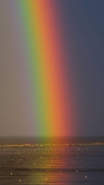 rainbow, sea, water, sky Wallpaper 640x1136